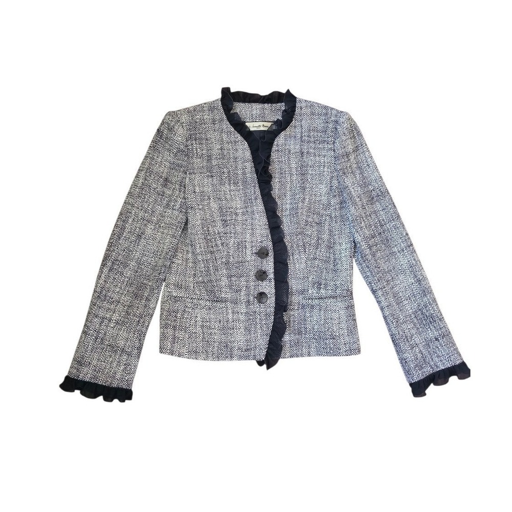 Jeanette Miner VTG France Rouched Maximalist Old Money Elegant Chic Blazer sz40